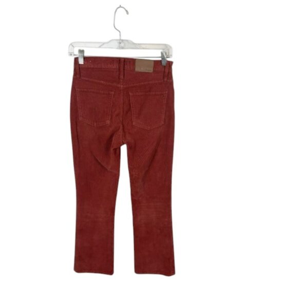 Madewell Cali Demi-Boot Jeans in Thin Corduroy Button-Front Edition Rust Red - Picture 4 of 7